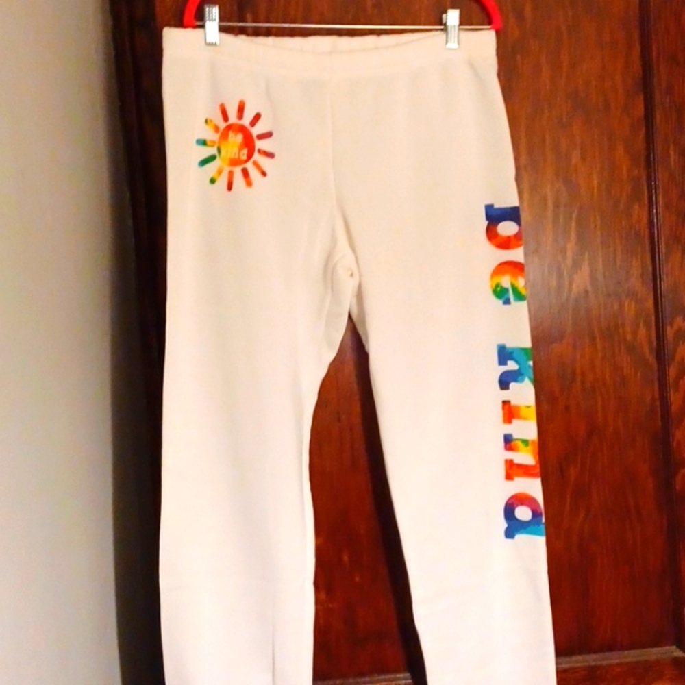 *NWOT* BE Kind White Jogger Sweatpants Sz 2XL